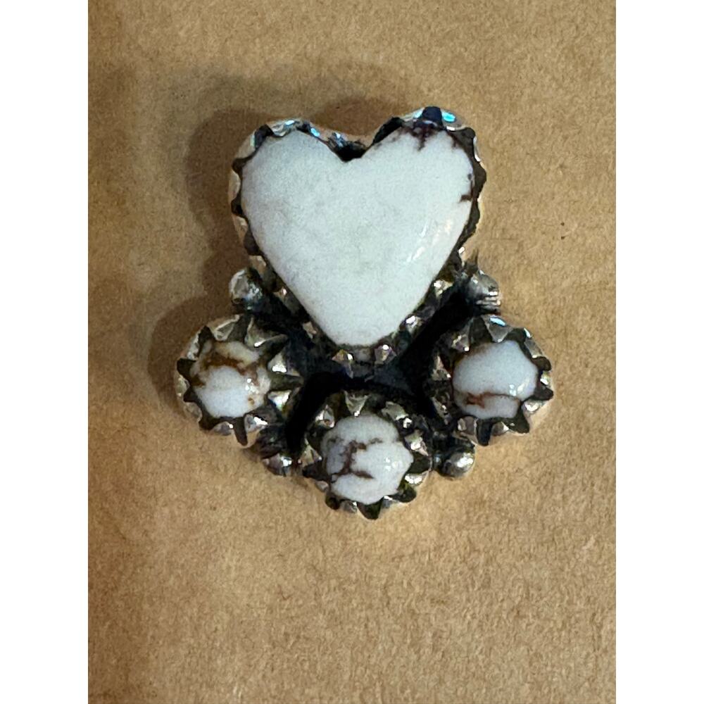 Wild horse Jasper Heart Earrings Sterling Silver Boho Dainty - Picture 6 of 7